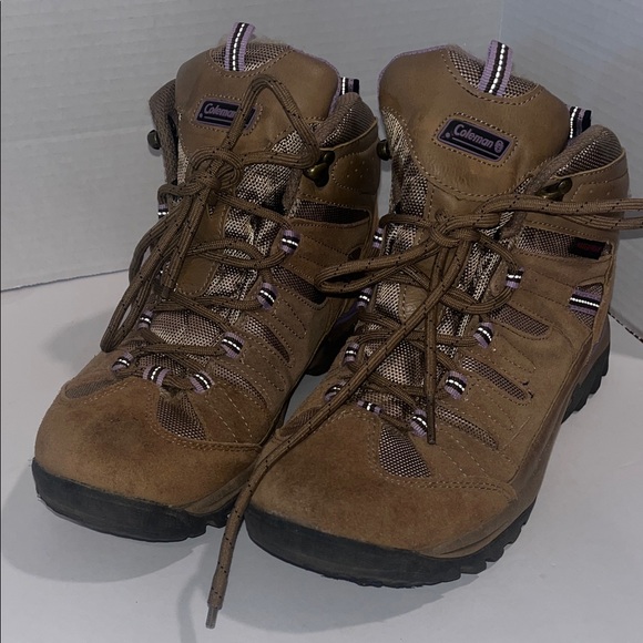 Coleman Brown Lace-Up Women's Hiking Boots with Purple Details - Picture 8 of 8